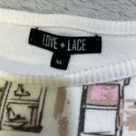 Chic Graphic Sweater with Pink and Black Accents White Size XL Photo 7