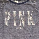 PINK - Victoria's Secret Pink by Victoria's Secret women's small blue Denim-look sweatshirt Photo 4