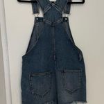 Brandy Melville  Denim Overalls Raw Hem Photo 3