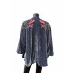 Michael Kors NWT Michael Velvet Embroidered Kimono Jacket S/M Hummingbirds Flora Photo 1