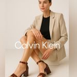 Calvin Klein Women's Quote Logo High Heeled Dress Sandals Size 8M Photo 2