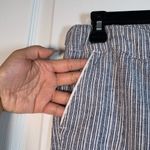 Caslon  Navy Blue/White Stripe Straight Leg Linen Blend Pants Size XSP EUC #1673 Photo 2