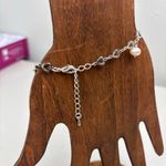 Silver Heart Charm Bracelet with Pearls, Classic, Timeless, Bridal, Party Photo 4