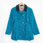 Free People Gypsy Jacquard Teal Military Coat Photo 4