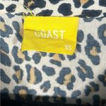 Coast Womens Mixed Media Embroidered Cheetah Tribal Animal Print Tassel Shirt XS Brown Photo 5