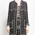 ZARA Houndstooth Tweed Fringe Frayed Jacket Cardigan Coat Sweater Blazer NEW Photo 5