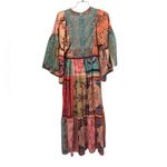 Beulah  Patchwork Kimono Sleeve Maxi Dress Sun Dress S Photo 2