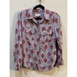 Anthropologie Porridge Mixed Media Medallion Boho Long Sleeve Blouse Top Small Photo 1