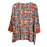 Multiples Tunic Top Womens 1X Multicolor Artsy Print Stretch Blouse Photo 5