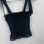Black Scrunch Crop Tank Top Size Small Photo 1