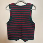 Vintage Nuggets Women’s Sweater Vest Button Down Red Green Stripe Holiday Medium Photo 3