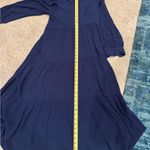 A loves A Navy Boho Lagenlook Tiered Midi Dress Quiet Luxury Business Casual Photo 8