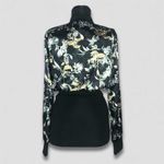 Victoria's Secret Victoria’s Secret Bomber Cropped Jacket Luxe Palm Satin Floral Silky Black Sz S Photo 2