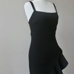 Vestique Black High-Low Flare Ruffle Sleeveless Fitted Summer Dress Small Photo 1
