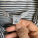 Marc New York  Black White Stripe Embroidered Floral Button Up Sz Small Photo 7