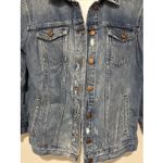 Madewell Jean Jacket Women’s Oversized Small Distressed Blue Trucker Denim EUC Photo 4