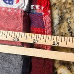 Country Store 1X Plaid Patriotic Shirt Red White Blue Heart Print Cotton Top Photo 5