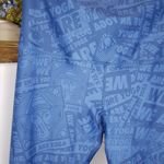 We Are Yoga Blue All Over Spellout Athletic Workout Yoga Leggings Medium Photo 1