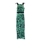 Kenar maxi sleeveless dress green/black abstract print rayon size XS preloved Photo 1