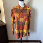 Angry Minnow Flannel Shirt Long Sleeve Smokey The Bear Orange Brown Medium Photo 5