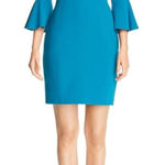 Elie Tahari  Natanya 3/4 Sleeve Sheath Dress Blue Size 4 Career Cocktail Photo 0