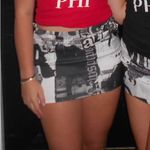 Pretty Little Thing PLT Black and White Newspaper Print Mini Skirt Photo 3