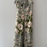 Reformation  Green Floral Silk Dress Photo 11