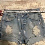 Lovers + Friends  Jack Liberty High Rise Shorts Jorts Distressed 27 Denim Stars Photo 6