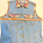 Paris Blues  Original Denim Vest Boho Floral – Size M Photo 7
