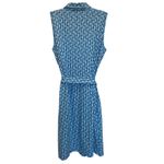 J. McLaughlin JM LAUGHLIN Sleeveless Dolly Dress Size L Blue Lt Blue Mini Chain Link Geo Photo 11