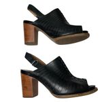 Clarks  Artisan Black‎ Leather Slingback Peep Toe Block Heel Sandals Size 7 1/2 Photo 1