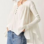 Free People  Lyrical Tunic Ivory Cotton Flowy Tunic Top Small NWT Photo 0