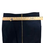 Catherine Malandrino  Size 8 Navy Pencil Skirt‎ Gold Zipper Front Stretch Photo 7