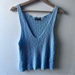 American Apparel  blue Tank Top Medium Cable Knit cottagecore Y2K bohemian cute Photo 1