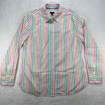 Talbots  Striped‎ Cotton Button Down Shirt Pastel Colors Womens Size S Photo 0