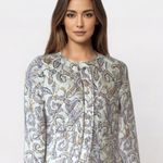 Rachel Zoe NWT Quilted Crop Zip Paisley Floral Print Jacket Vintage Y2K Photo 0