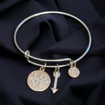 Love this life  two tone adjustable bangle Love charm bracelet Photo 0