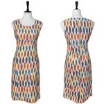 The Territory Ahead Women's Cream Orange Classic iKat Sheath Dress Size 4 Photo 10