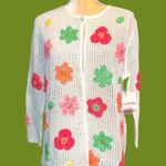 Breckenridge Breckinridge absolutely gorgeous white crochet cardigan with pretty embr… Photo 5