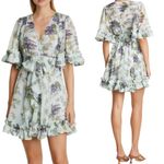 NEW ByTimo Wallpaper Floral Chiffon Mini Dress Size XXS Blue Photo 1