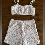 Edikted  Primrose Waffle Shorts and Halter set Photo 1