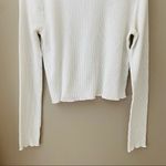 Urban Outfitters  Long Sleeve Waffle Knit Crop Top Ivory Sz Large Photo 8