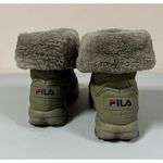 FILA Olive Green Disruptor Shearling Fur Winter Ankle Boots Booties Sneakers Shoes Size 9 🤍❤️💙 Photo 5