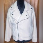 Lulus  Wishing for Warmth‎ Cream Shearling Teddy Fuzzy Moto Jacket Coat Size XS Photo 7
