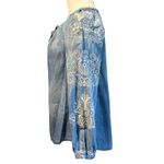 Vintage America Blues SZ SM Denim Embroidered Button Down Faded Crinkle Design Blue Photo 8