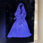 My Michelle  Purple Halter Dress Satin Shine Party Cocktail Y2K Rhinestone Small Photo 5