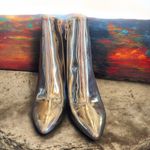 Matiko Silver Mirror Metallic Block Heel Ankle Boots Size 36 US 6 NIB Photo 1