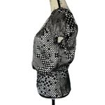 Rampage  black & white fitted shirt sleeve‎ blouse medium Photo 1