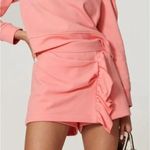 Milly Pink Miriam French Terry Cotton Blend Side-Ruffle Skort Size Medium Photo 0