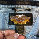 Harley Davidson RARE Harley-Davidson Women's M Denim Jean Short Sleeve Button Down Collar Shirt Photo 6